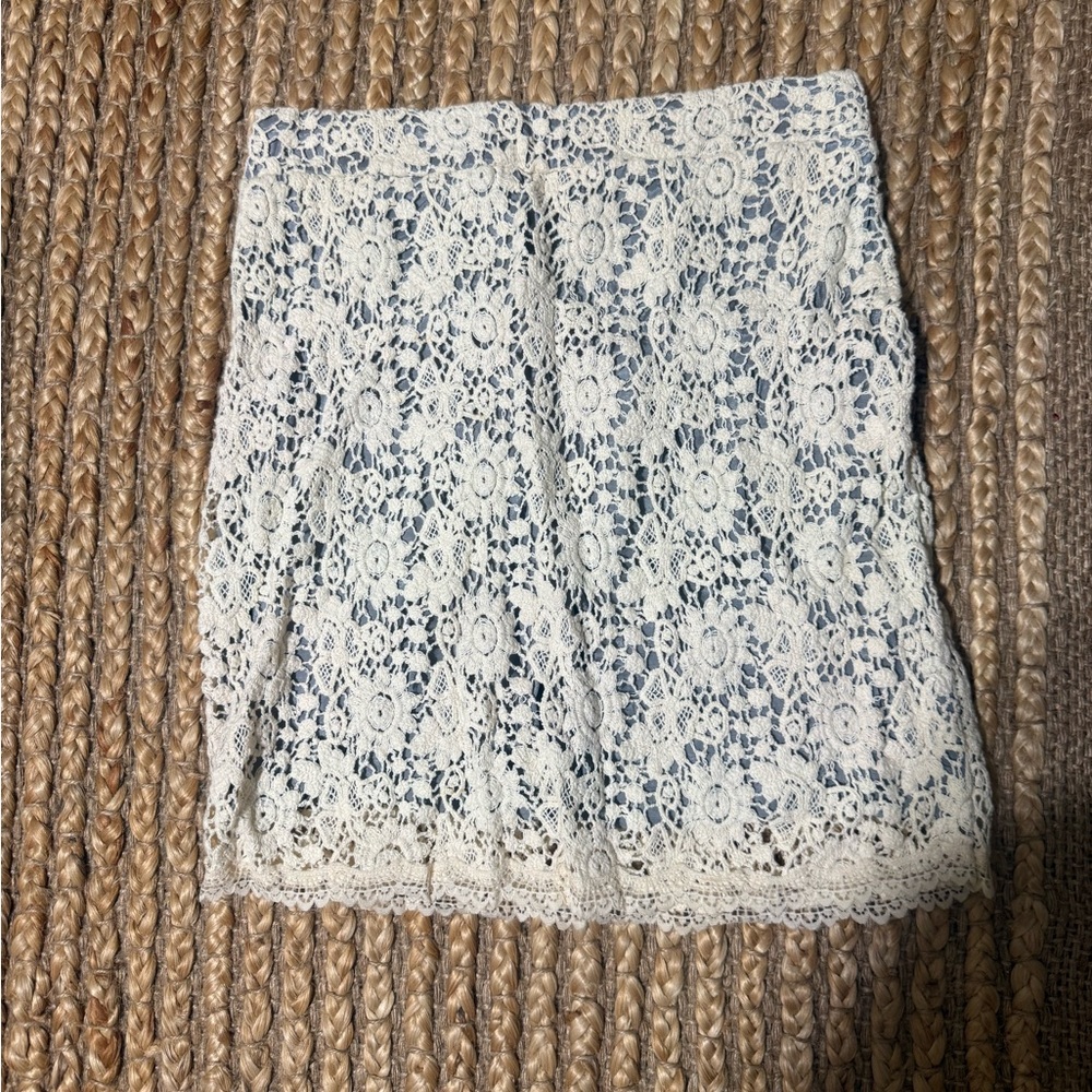 White Lace Crochet Skirt